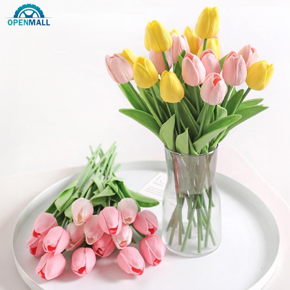 OPENMALL 10 Unidades De Buquê De Tulipas Falsas PU Flores Artificiais Para Decoração De Casamento Em Casa Mini Planta Fa