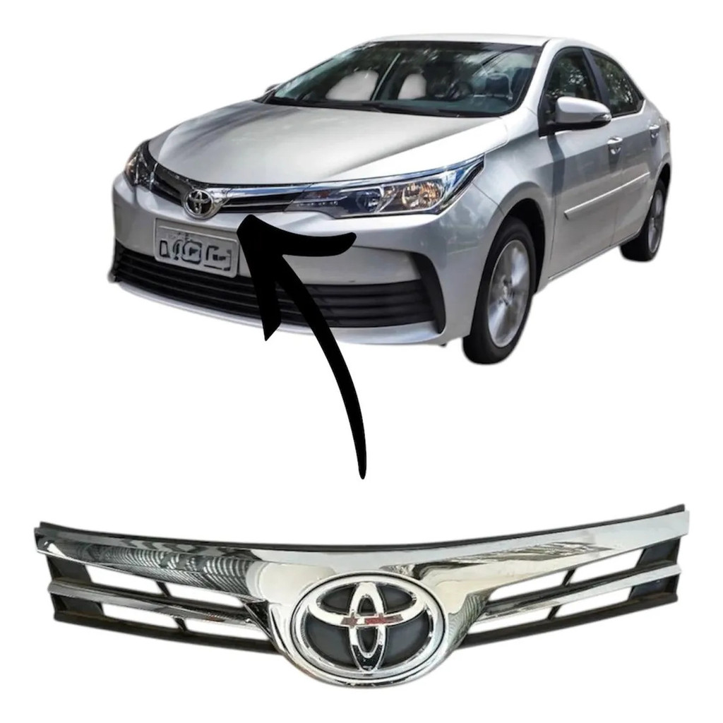 Grade Frontal Do Corolla Cromada Original Cromado Original