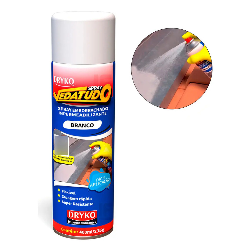 Spray Vedatudo Vazamentos De Agua Reparo Telha Laje Calha Transparente 400ml