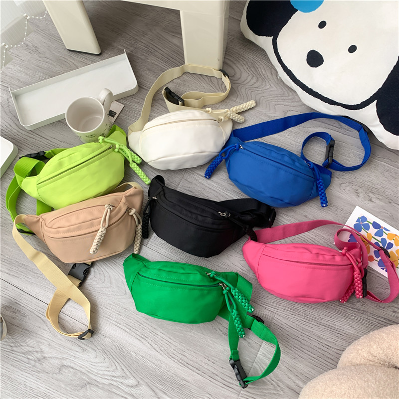 Cor sólida orelha de trigo saco das crianças meninos na moda legal saco do mensageiro simples moda bebê pequena mochila