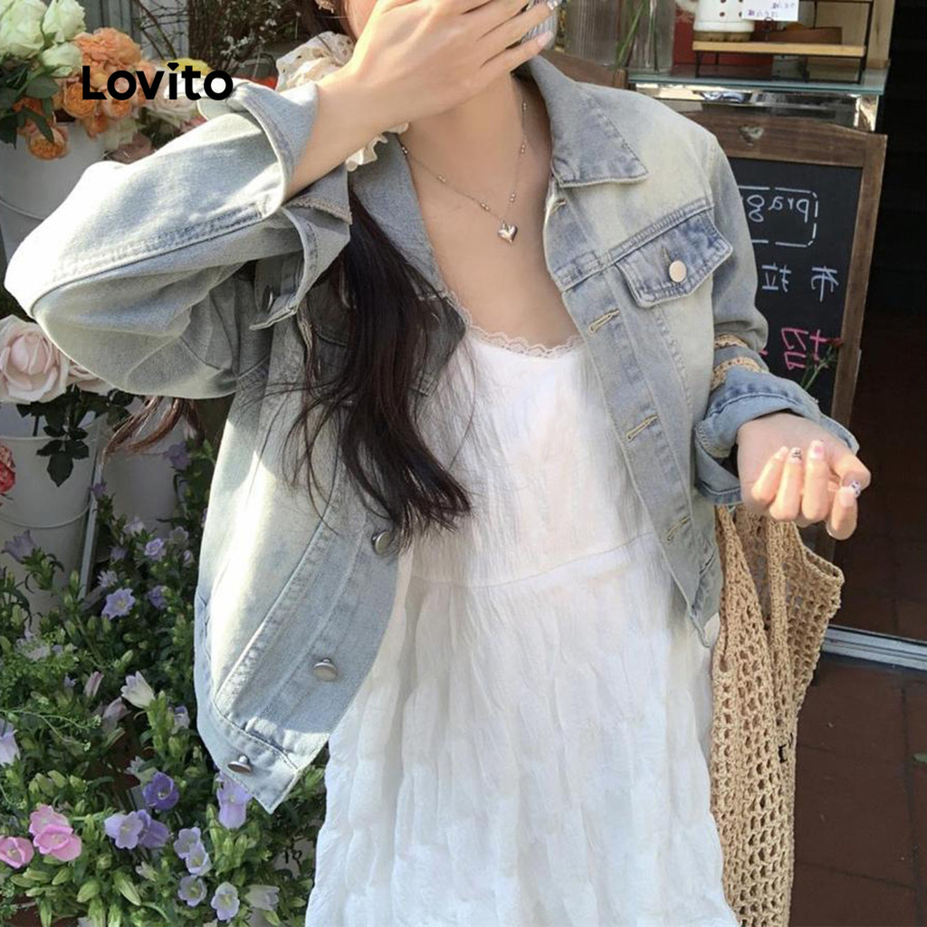 Lovito Férias Vestido De Renda Verão/Primavera Para Mulheres Bordado LNA58337 (Multicolorido) · foto 2