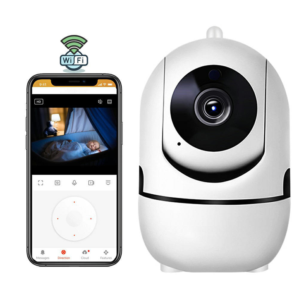 Câmera de Segurança WiFi Interna 1080P com Áudio e Visão Noturna App ICSee