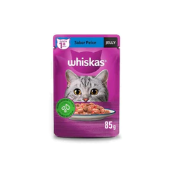 Ração Úmida Whiskas Sachê Peixe Jelly para Gatos Adultos 85 g