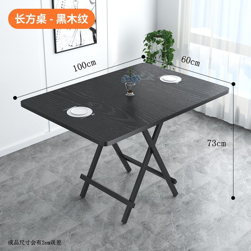 Mesa dobrável simples, mesa dobrável doméstica, retangular, dobrável, sem instalação, mesa de jantar