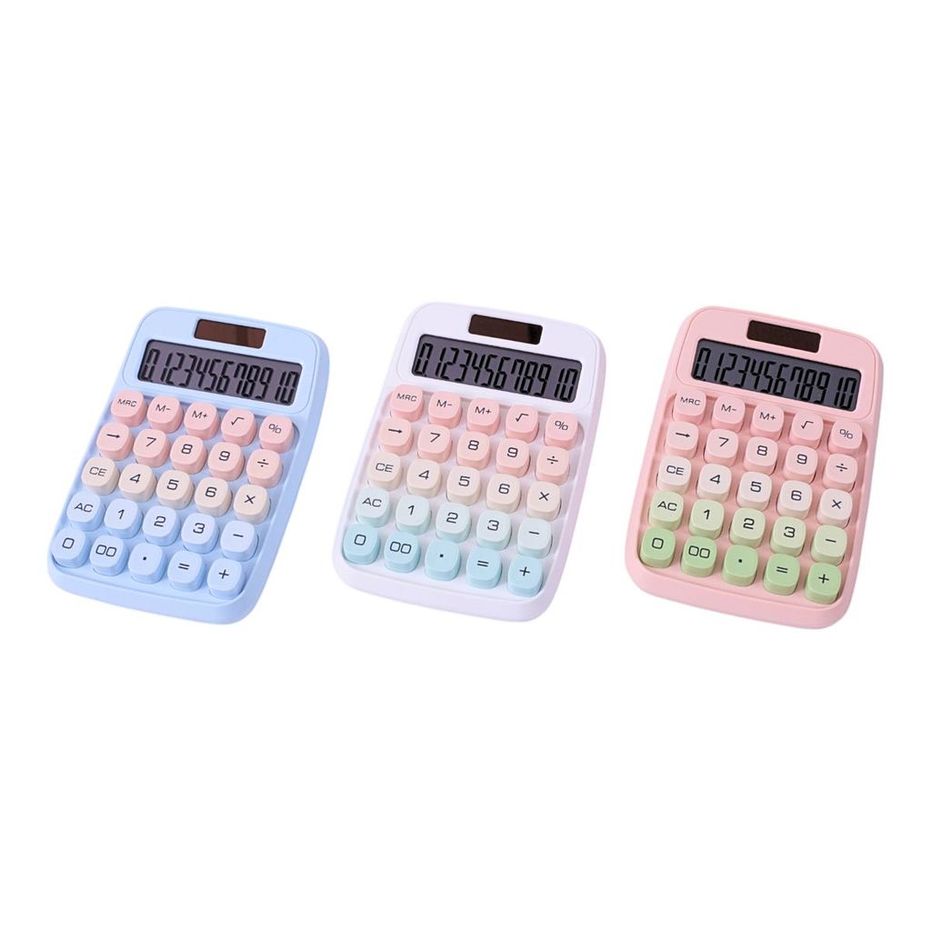 Calculadora Retrô Mecânica Candy Color 12 Dígitos Solar