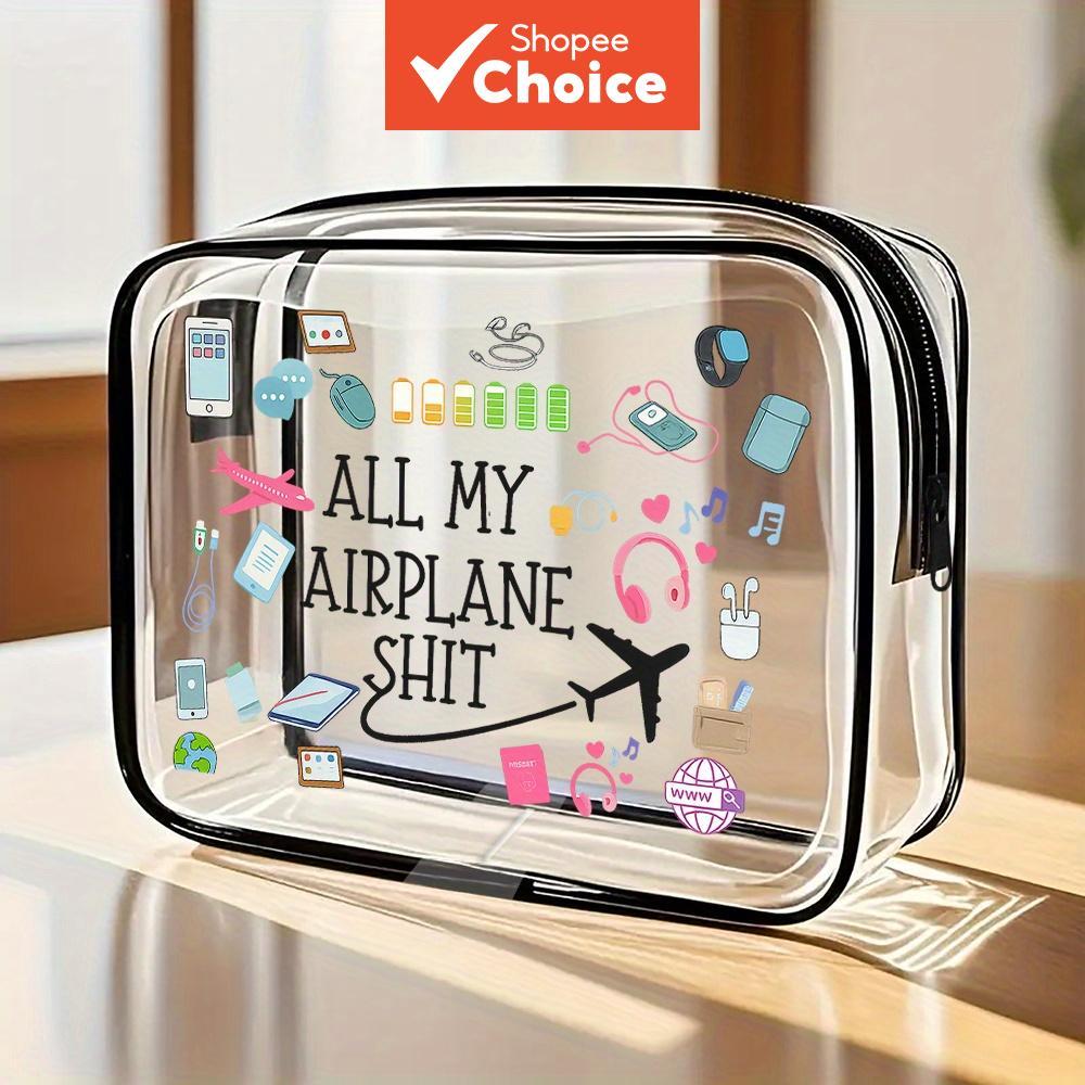 Bolsa de higiene pessoal transparente para viagens - Todas as minhas porcarias de avião - Essenciais de viagem,