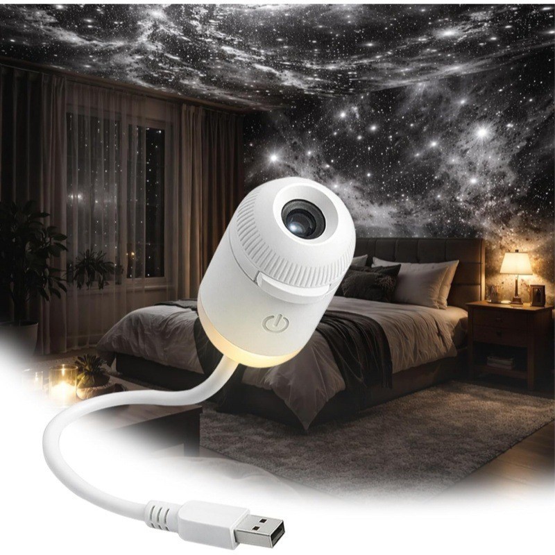 Mini projetor de céu estrelado galáxia luz noturna adequada para sala de estar e decoração de quarto luz atmosférica