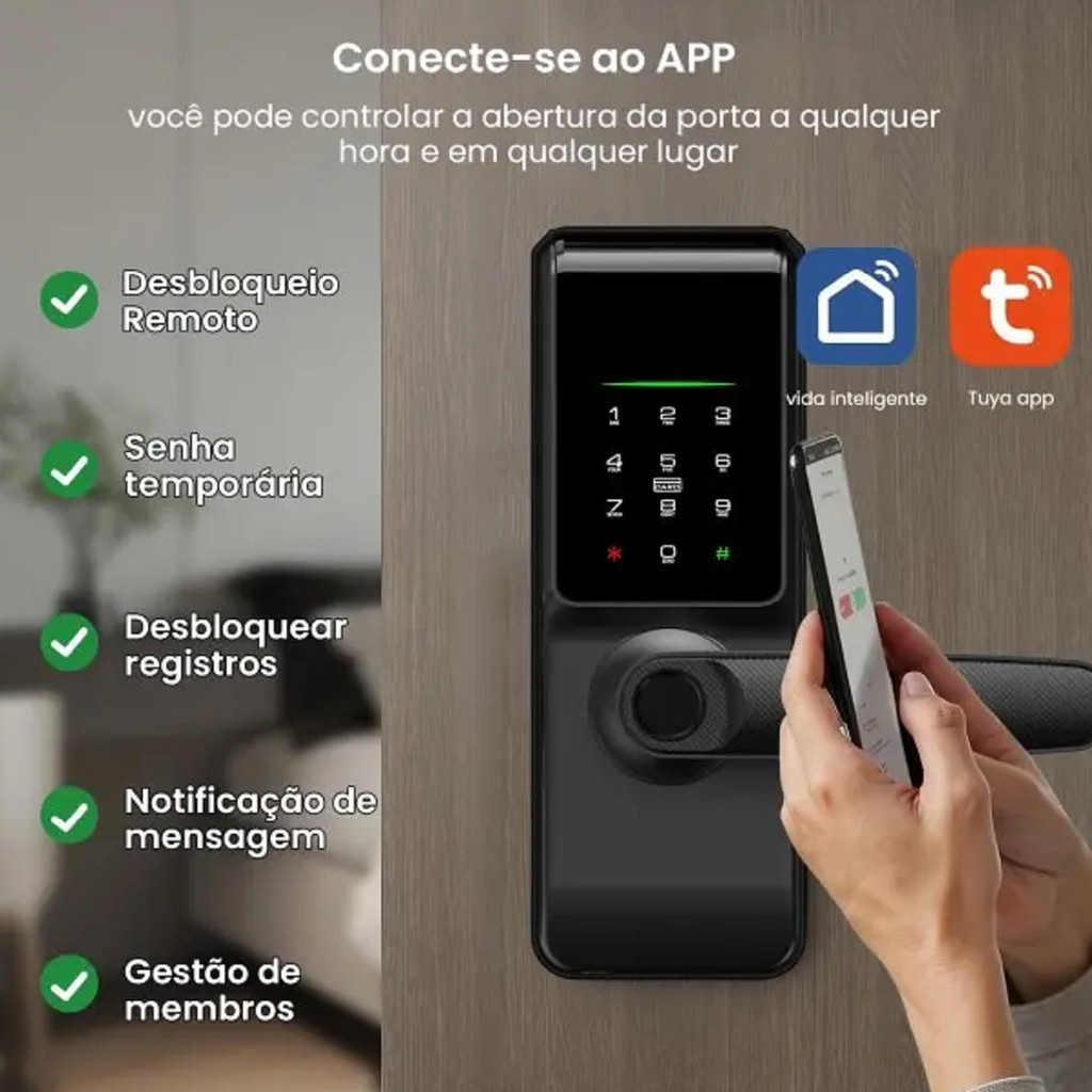 Fechadura Digital Eletrônica Biométrica Smart Inteligente