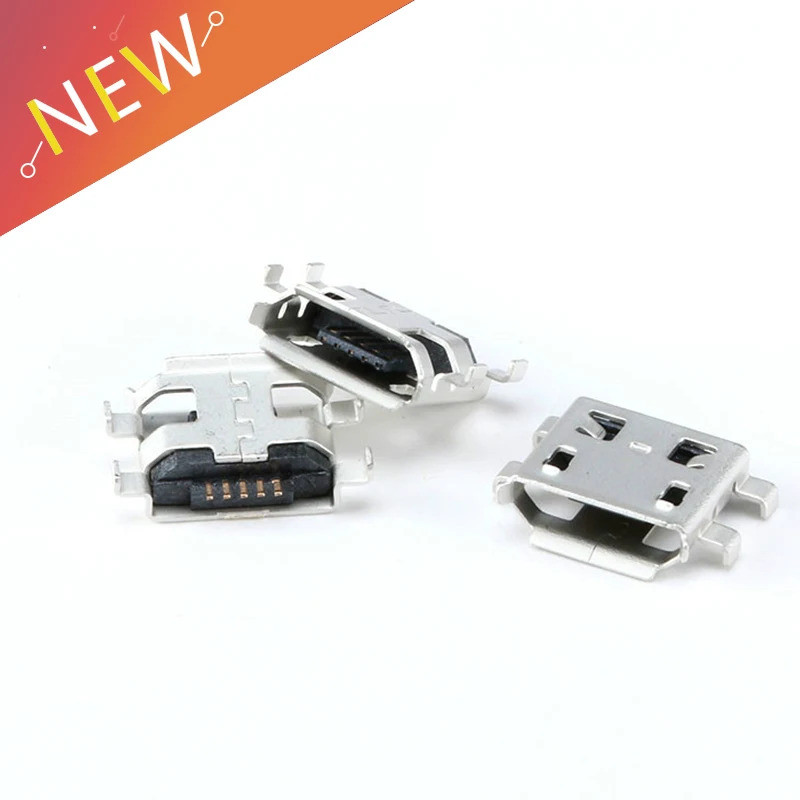 10 Pçs Micro USB 5pin B Tipo 0.8mm Conector Fêmea Para O Telefone Móvel Mini Jack 5pin Tomada De Carregamento Quatro Pés