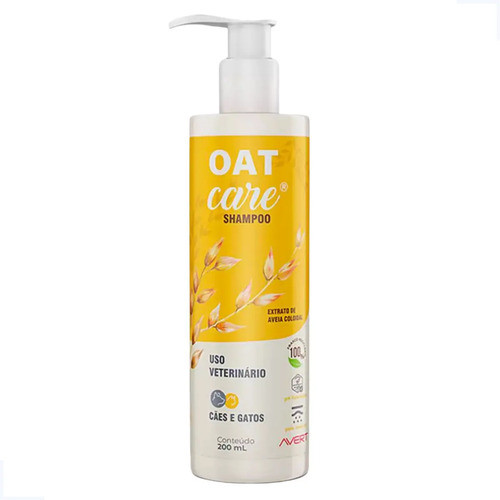 Shampoo Oat Care Avert 200ml Cães E Gatos Pele Sensível