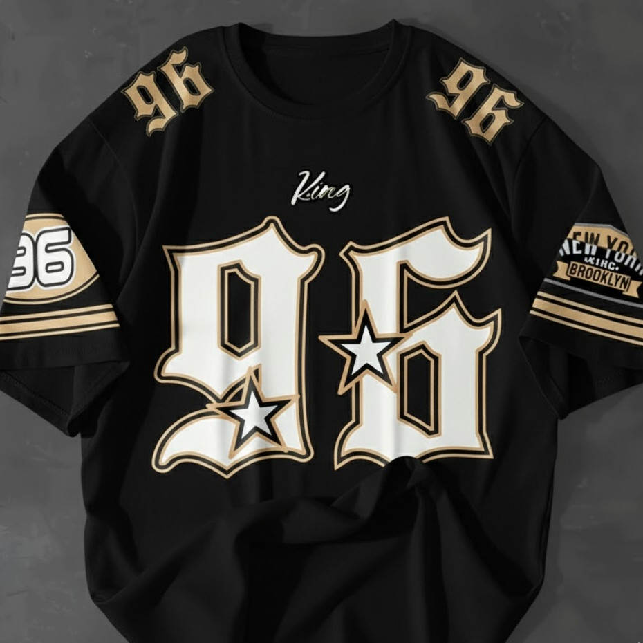 Camiseta Oversized T-shirt Unissex Streetwar King 96 New York Algodão