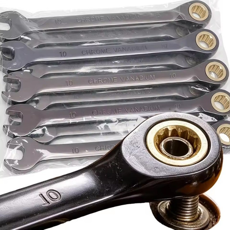 Chave Combinada De Catraca De 72 Dentes-De Aço Ajustável Desmontagem De Peças De Carro Reparo Mecânico-Ferramenta De Man