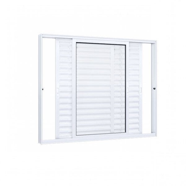 Janela de Aluminío Veneziana 120x150cm 3 Folhas Móveis Lucasa Eccellente