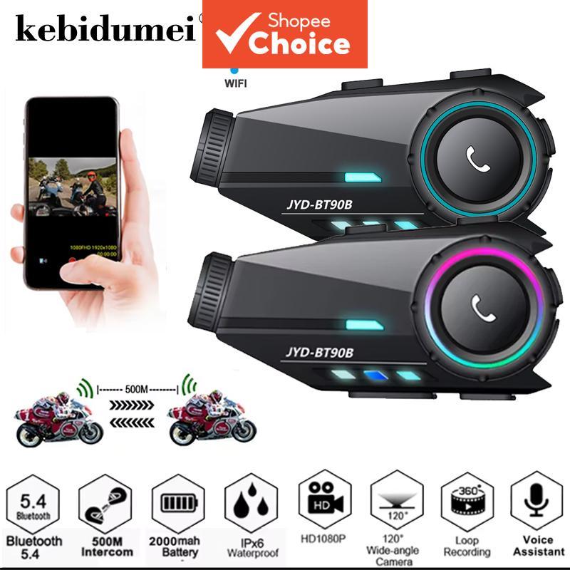 Fone de Ouvido [1 unidade] Capacete Fone de Ouvido Bluetooth para Motocicleta à Prova d’água Intercomunicador para 2
