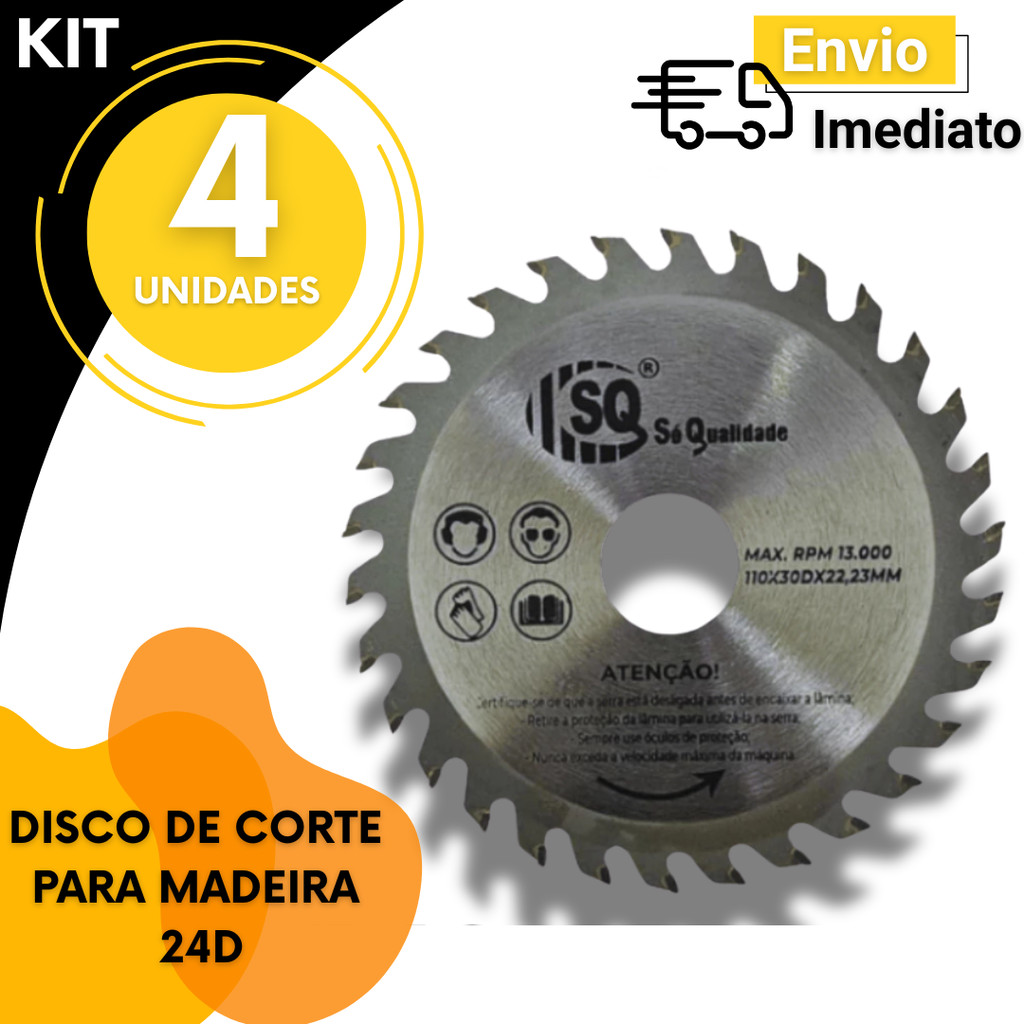 Disco 30D para Madeira Uso Geral Multiuso 4 3 2 Peças OU 1 Peça Construção