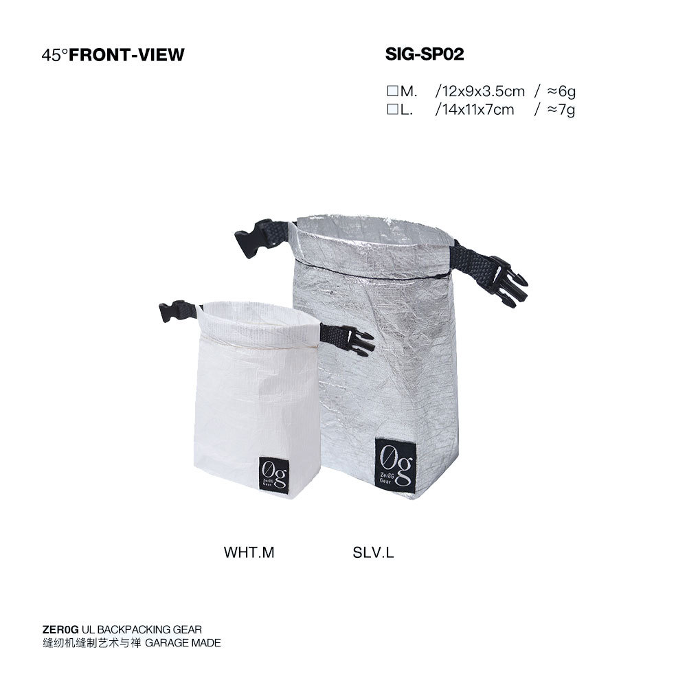 Zer0g ultraleve Dupont tyvek ao ar livre Roll-On fivela saco 6.5g Kevlar Webbing saco de armazenamento à prova dwaterpro