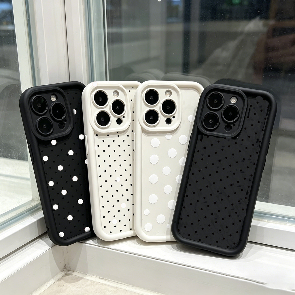 Preto Branco Polk Pontos Caso Para Motorola Moto G86 G56 G06 Borda 70 60 50 Fusã