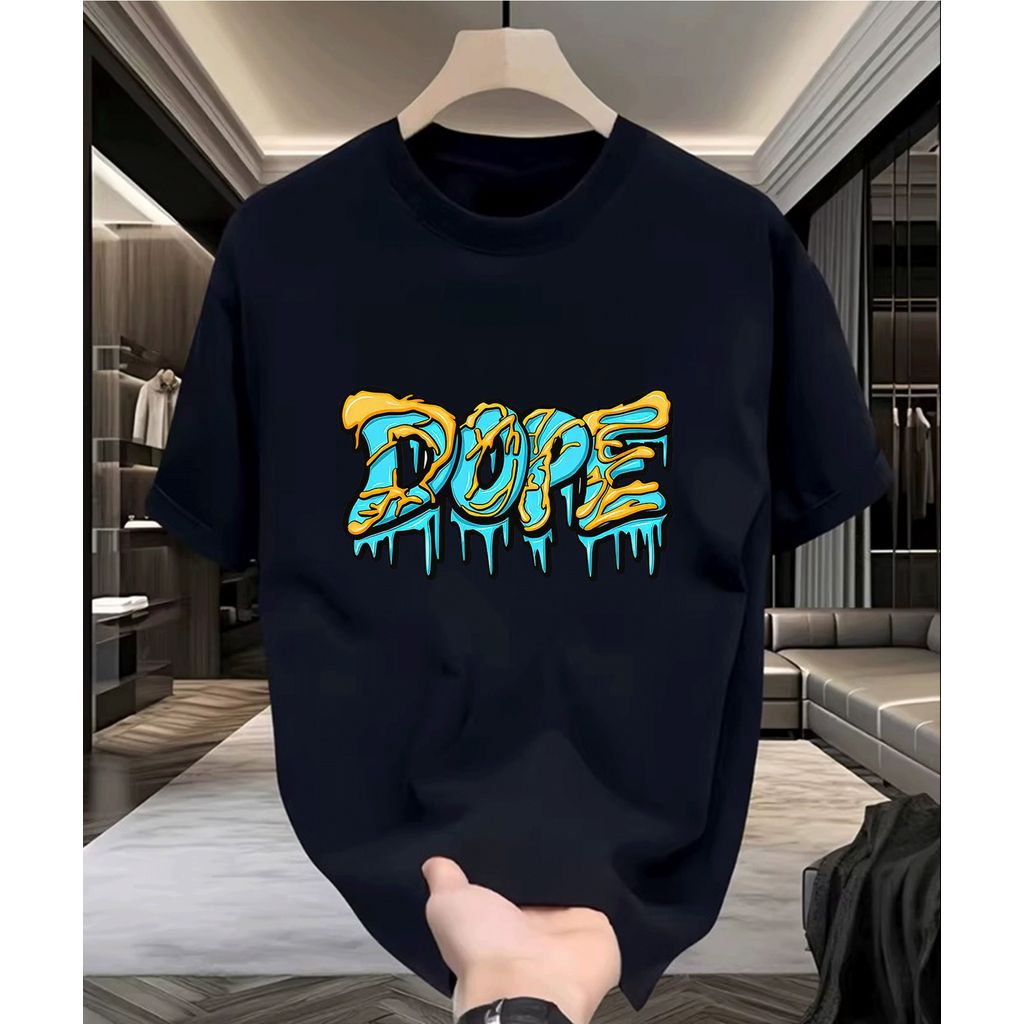 2026 Camiseta Feminina Estampa Letra Dope Colorida Gotejando Moderna Confortável Estilosa Moda Feminina Tendência
