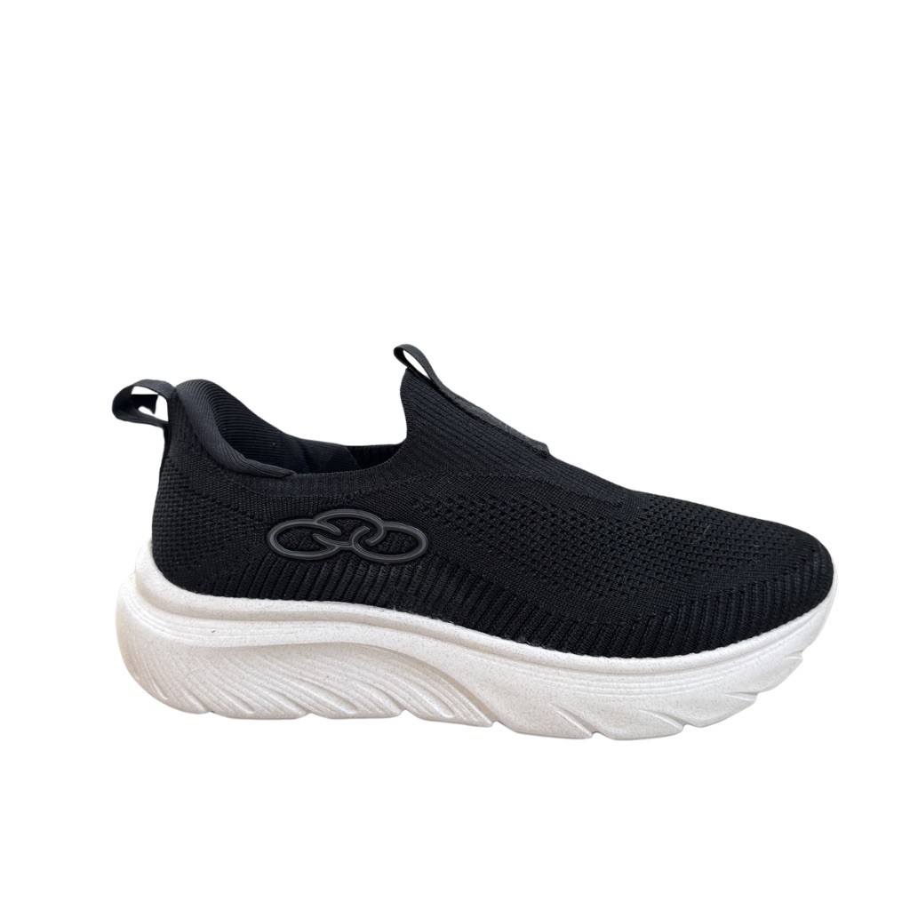 Tênis Olympikus Clic Slip On Confortável Knit Preto