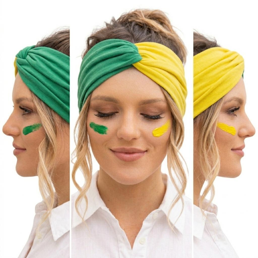 Turbante Faixa de Cabelo Brasil Seleção Brasileira Esportes Exclusivo