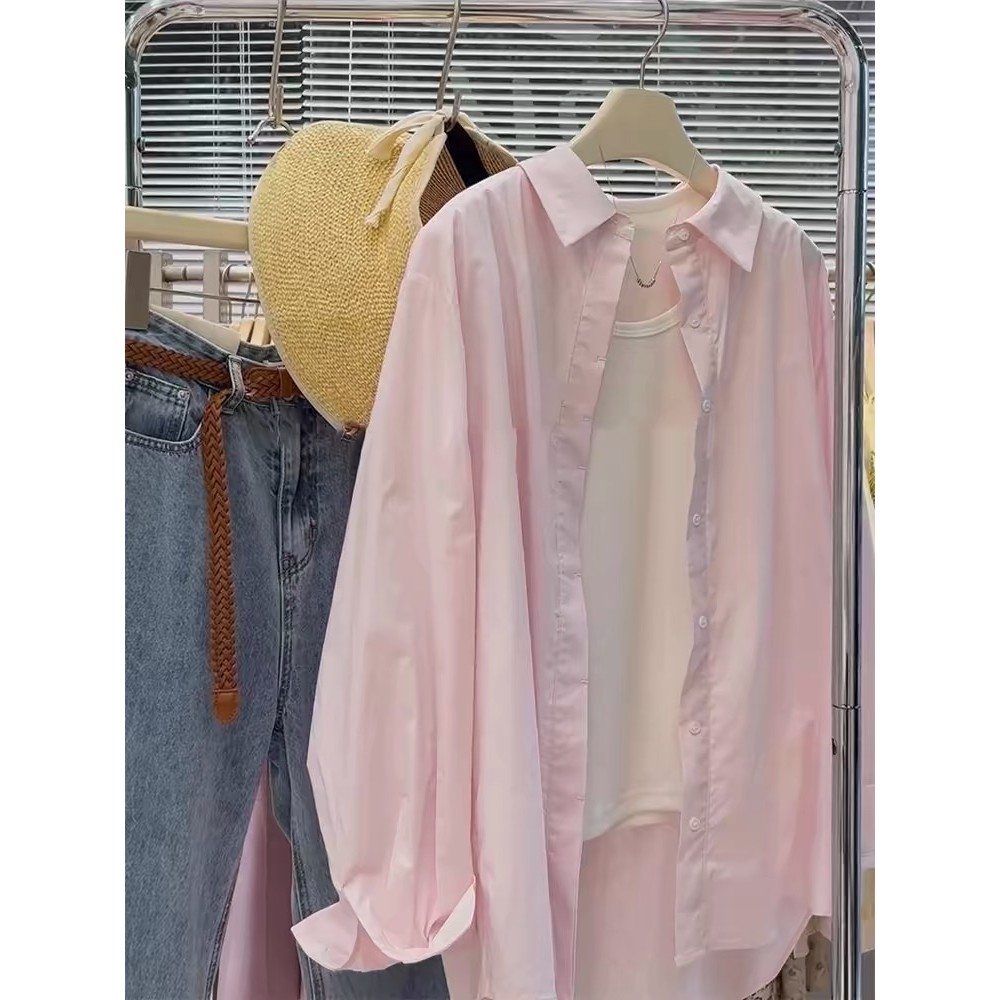 Golpe de produtos Niu X!Popular deste ano venda quente menina europeia rosa nicho chique moda camisa feminina verão