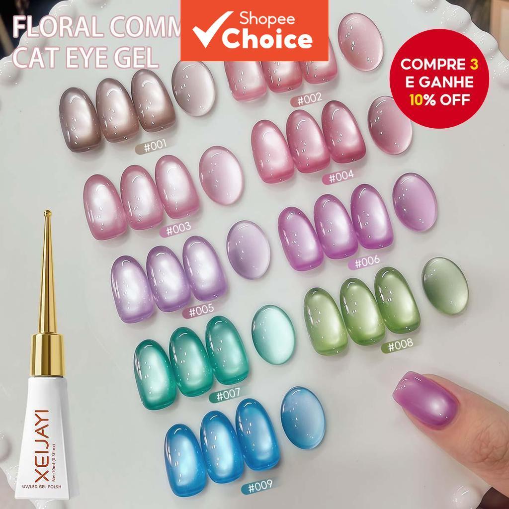  XEIJAYI 1 peça de conjunto de esmalte gel magnético para gato flor de 10ML com esmalte gel para gato UV LED para
