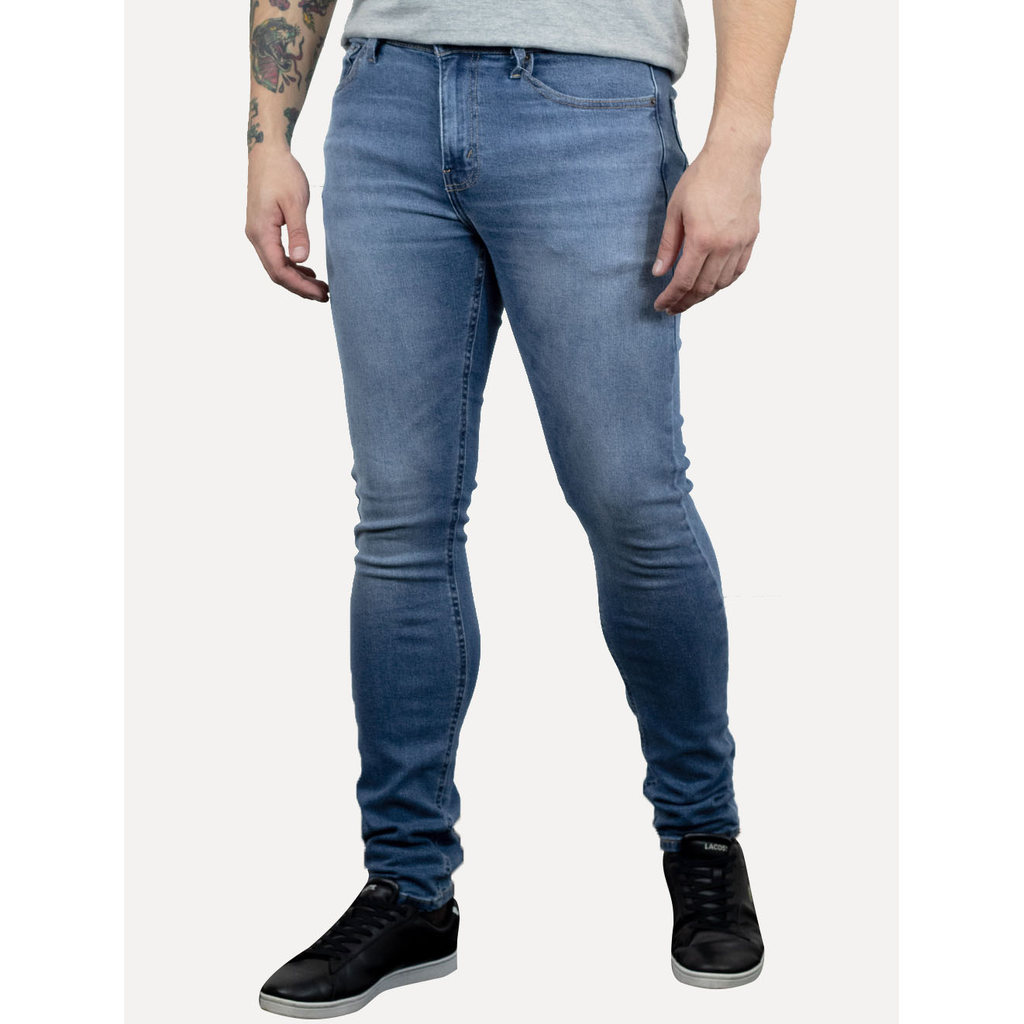 Calça Levis Original Jeans Masculina 510 Skinny Washed Azul Médio