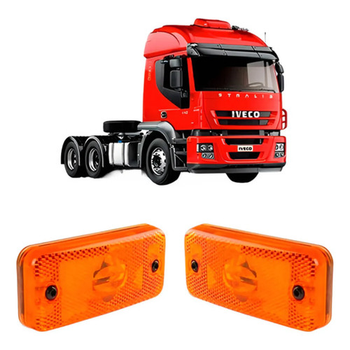 Lanterna farol Pisca Seta Lateral Camonhão Iveco Stralis 2008 2009 2010 2011 2012 2013 Ambar
