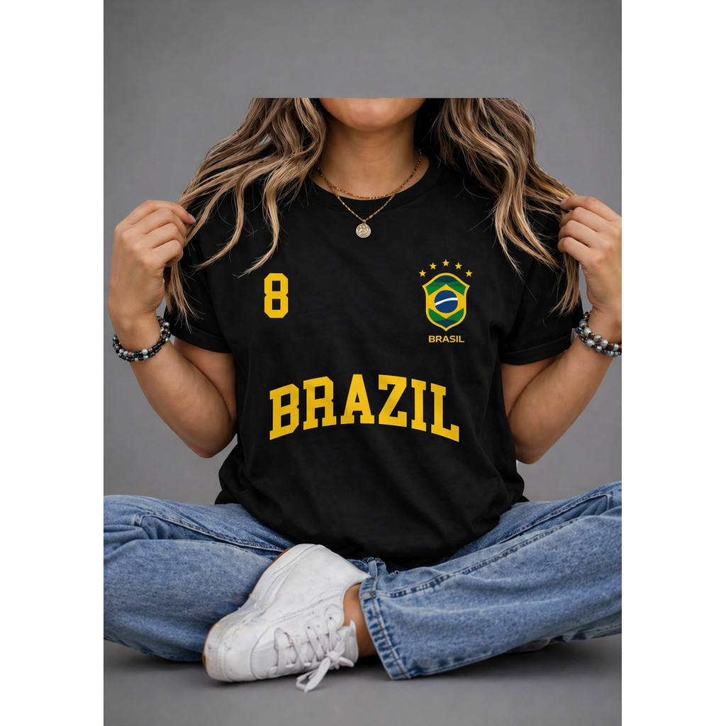 Camiseta feminina t-shirt seleção brasileira em malha Premium confortável e leve envio imediato
