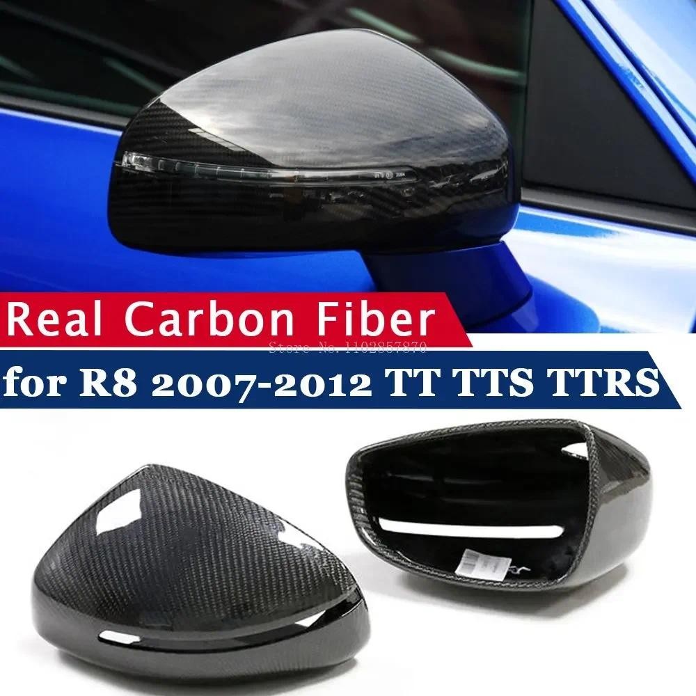 Capa De Espelho Retrovisor De Fibra De Carbono Real Para Audi R8 TT TTS TTRS 2007-2012 Conchas Lateral Moldura De Substi