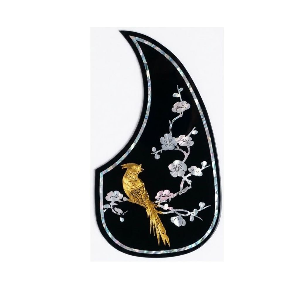 Escudo Violão Folk Jumbo Clássico Pássaro Dourado