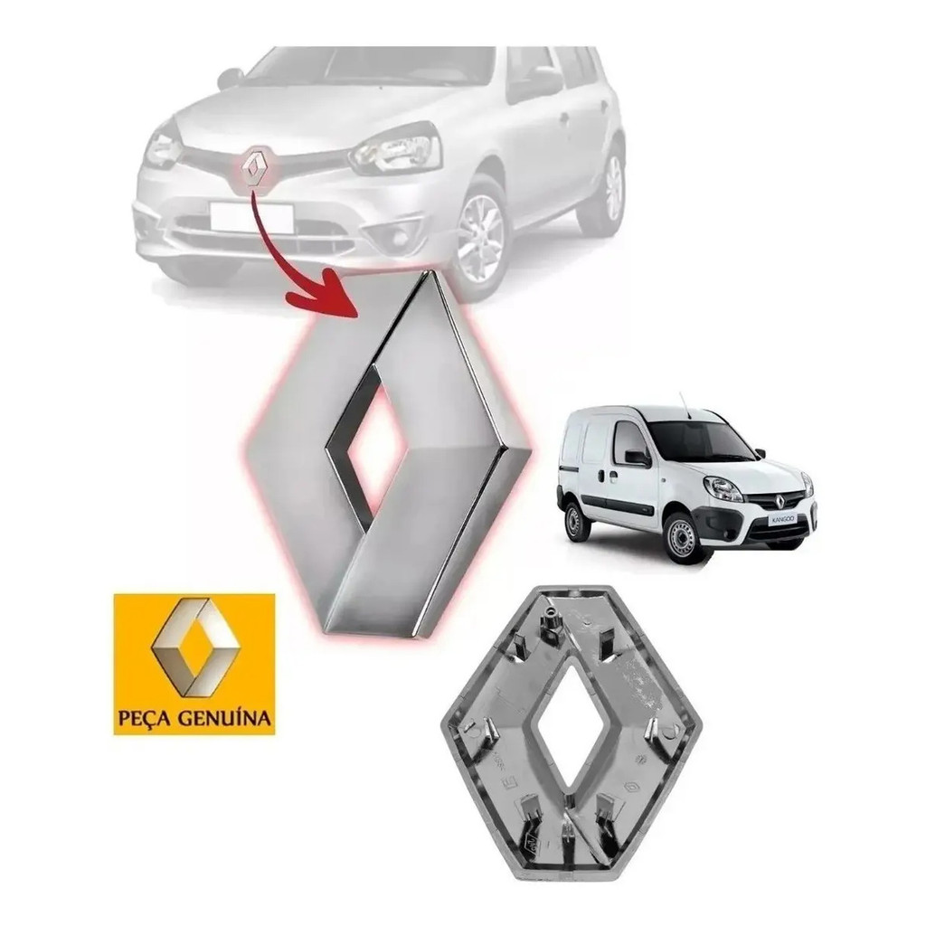 Emblema Renault Da Grade Original Clio Sandero Logan Megane