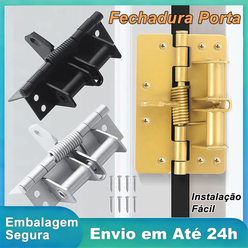 Kit Dobradiças de Fecho Automático 90° Aço Inoxidável com Mola Redução de Ruído 2/4/6 Peças
