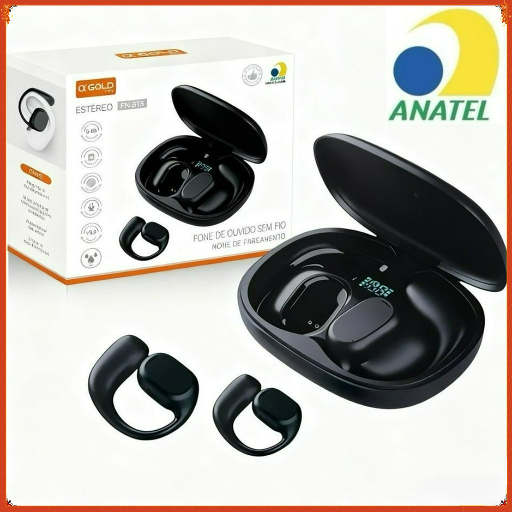 Fone Sem fio Bluetooth 5.3 Condução Óssea fone Esportivo Design Ergonomico original A’Gold