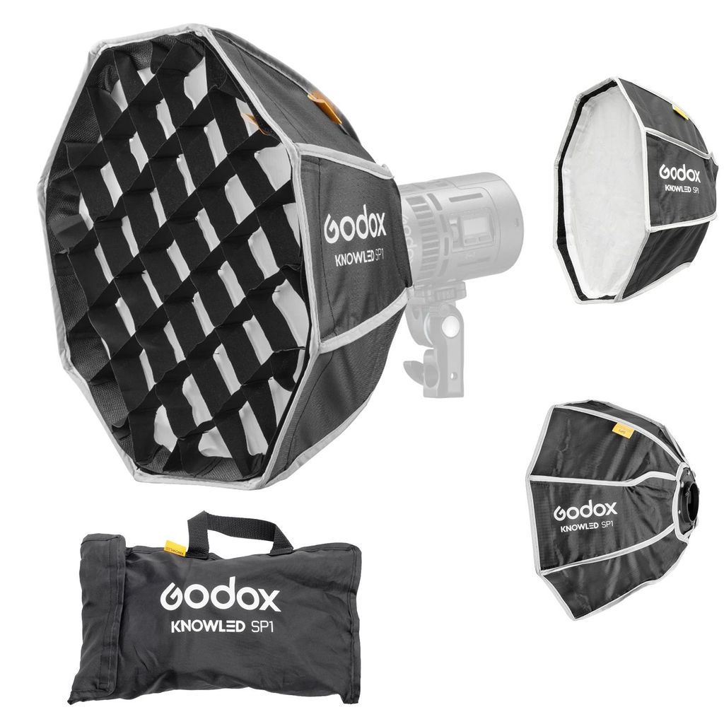 Softbox Parabólico Godox SP1 KnowLed Com Tela Grid Para Iluminadores RS60 e MS60