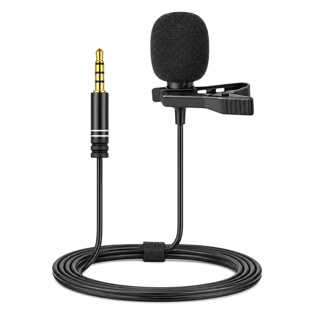 Microfone de Lapela Profissional P2 3.5mm Omnidirecional para Celular Câmera PC com Clip