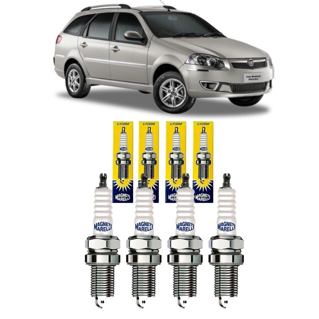Vela De Ignição Fiat Palio Weekend Essence Adventure 1.0 8v 1.6 1.8 16V 1996-2014 Marelli K7rfmm V-Form Envio Rápido