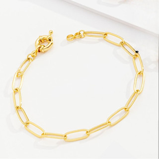 Pulseira Feminina Elos com Fecho Boia Dourado - Banhada a Ouro 18k Elegante Presente Especial