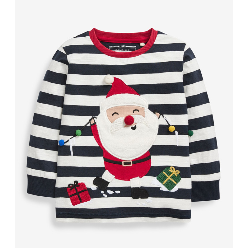 Pronto estoque reino unido NEXT roupas infantis outono inverno menino bebê menino crianças natal manga comprida camiseta