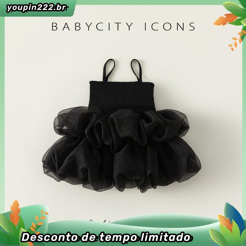 Vestido de verão lindo vestido preto novo vestido feminino feminino coreano bebê vestido de princesa