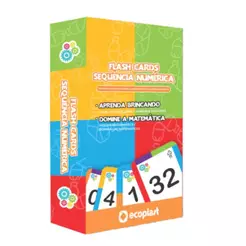 Flash cards de atividades matemáticas Sequência Numérica com 53 cartas Ecoplast
