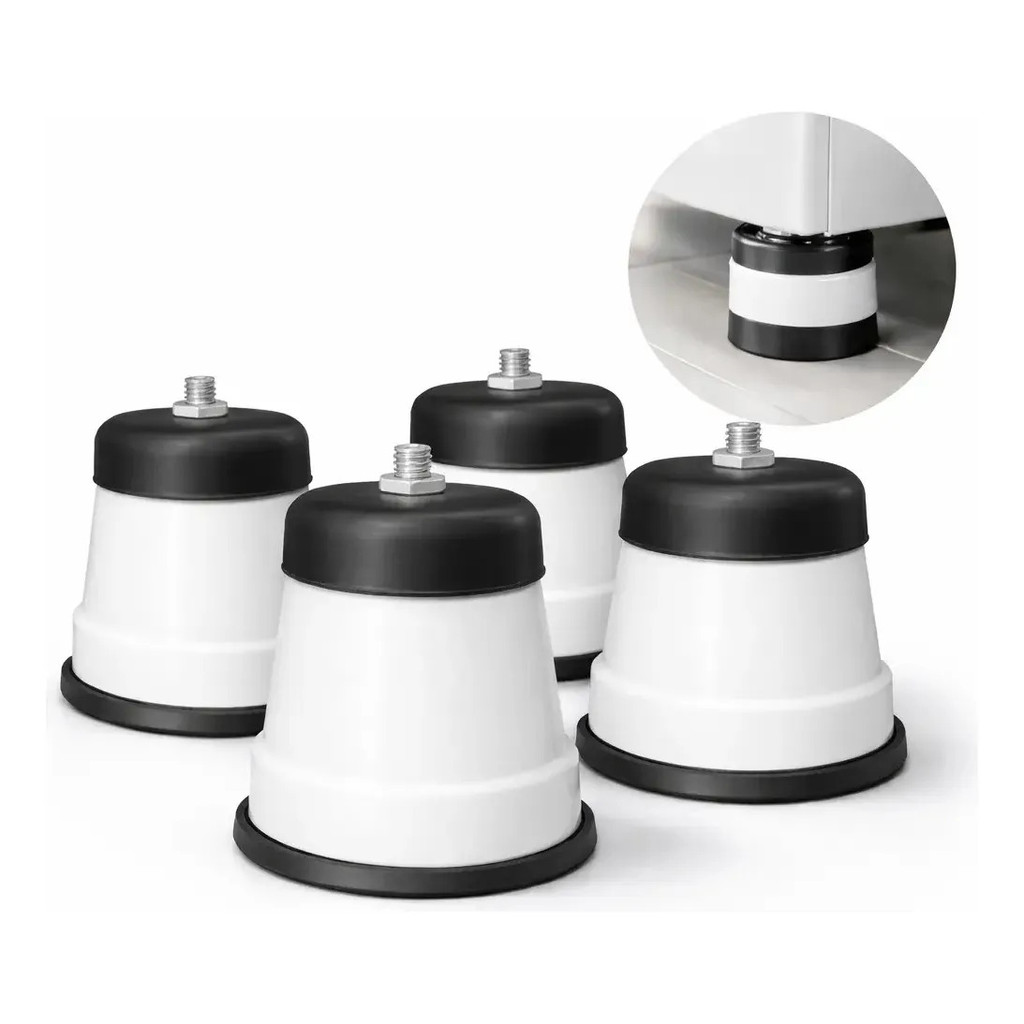 Kit 4 Pés Com Rodas Para Movimentar Móveis Fogão Geladeira