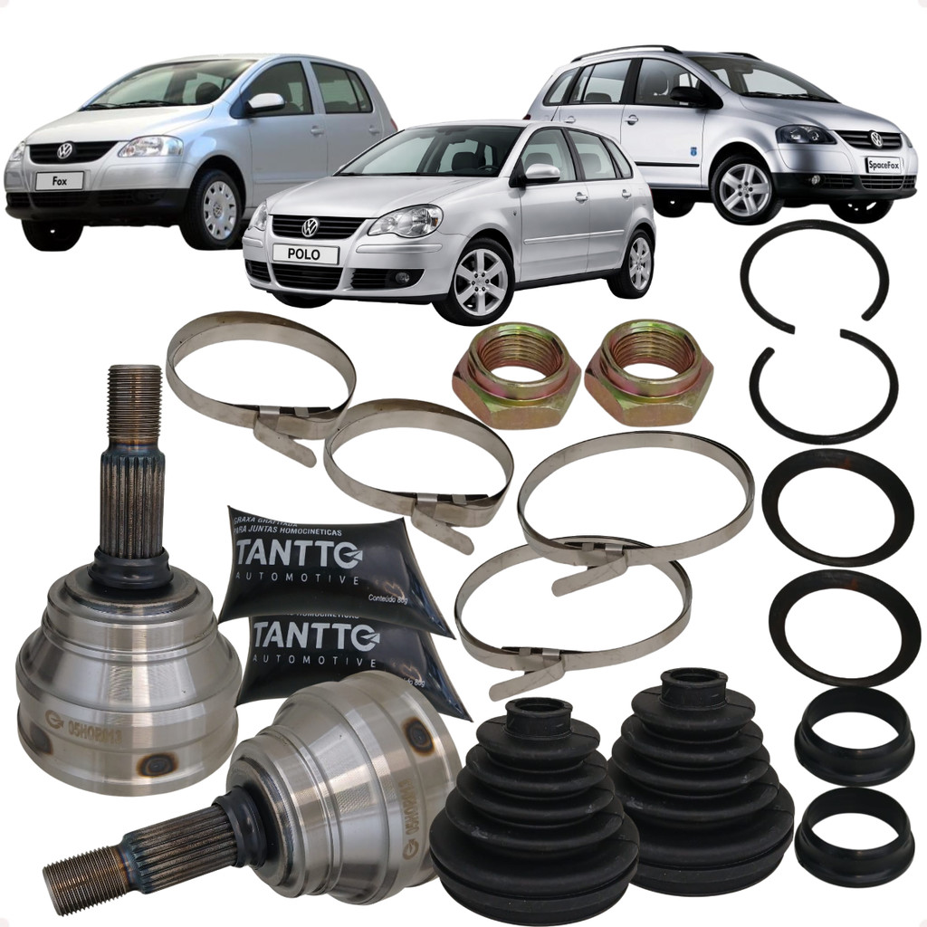 Par Junta Homocinética Roda Fox Polo Spacefox 1.6 8v Sem ABS 2003 a 2008 Tantto