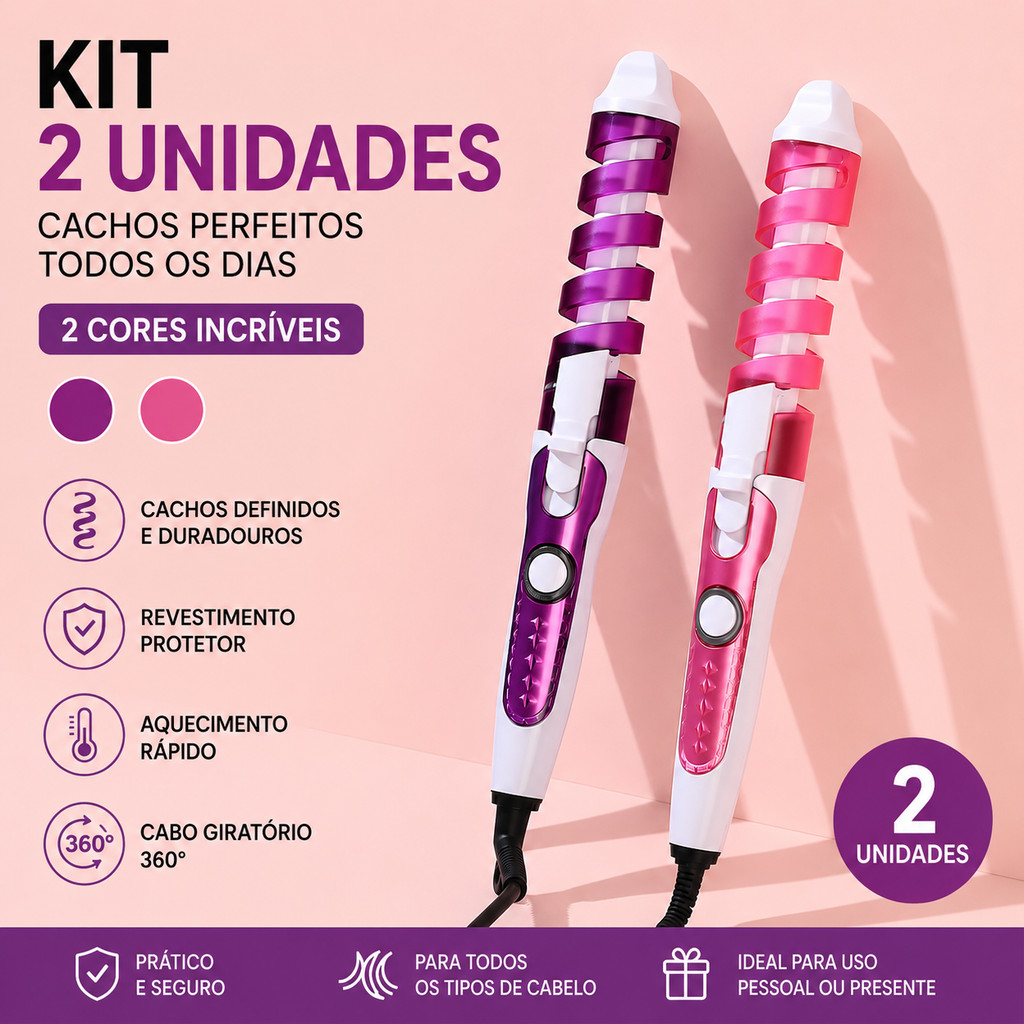 Kit 2 Babyliss Pro Profissional Modelador De cachos e Cacheador