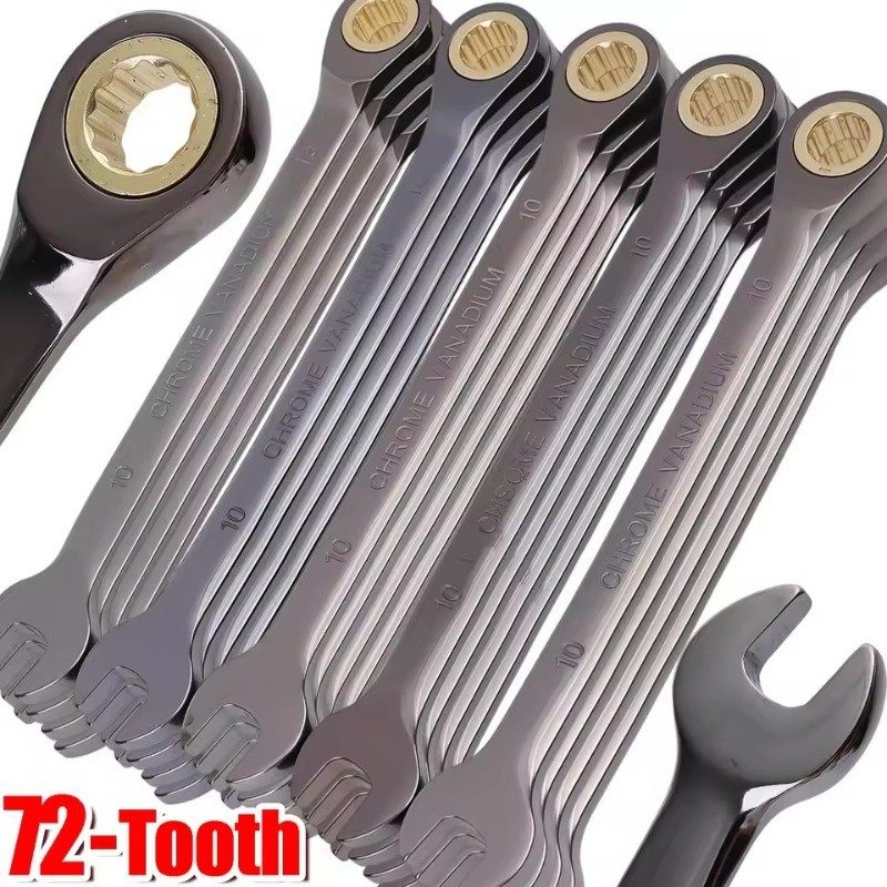 Chave De Desmontagem De Peças De Carro-Combinada De Catraca De 72 Dentes Aço Ajustável Reparo Mecânico-Ferramenta De Man