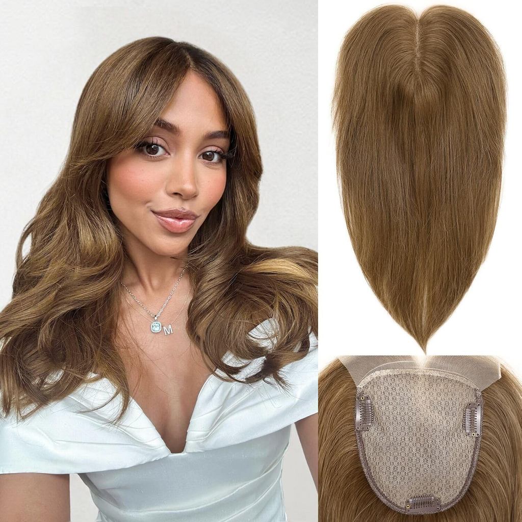 WIGNEE Topper de Cabelo Loiro com Renda Maior, Feito à Mão, Cabelo Kanekalon de Qualidade Superior para Mulheres com Cor