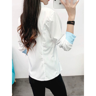 Novo estilo primavera temperamento versão coreana roupa profissional camisa branca feminina manga longa magro-ajuste All