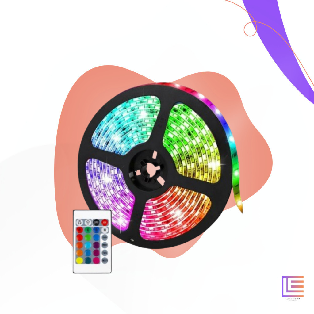 Fita LED RGB 5M Cores Sem Fonte Super Led Com Controle Remoto Envio Imediato