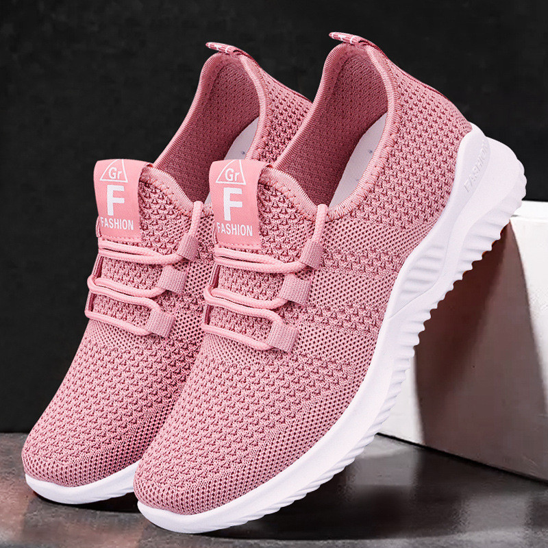 Sapatos femininos nova moda Casual tênis de corrida voando tecido respirável sapatos femininos sola macia na moda sapato