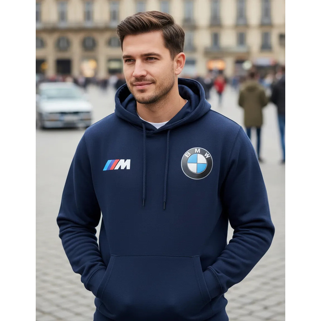 Moletom Casaco Canguru Bolso e Capuz Bmw M Carro Corrida Moleton Blusa De Frio Casaco Top